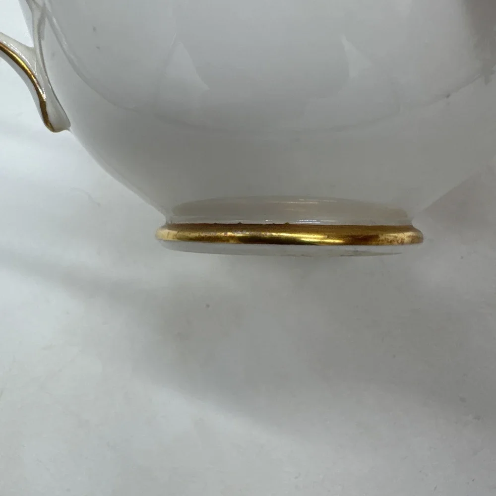 Vintage Aynsley Bone China Tea Cup & Saucer Salmon And Gold